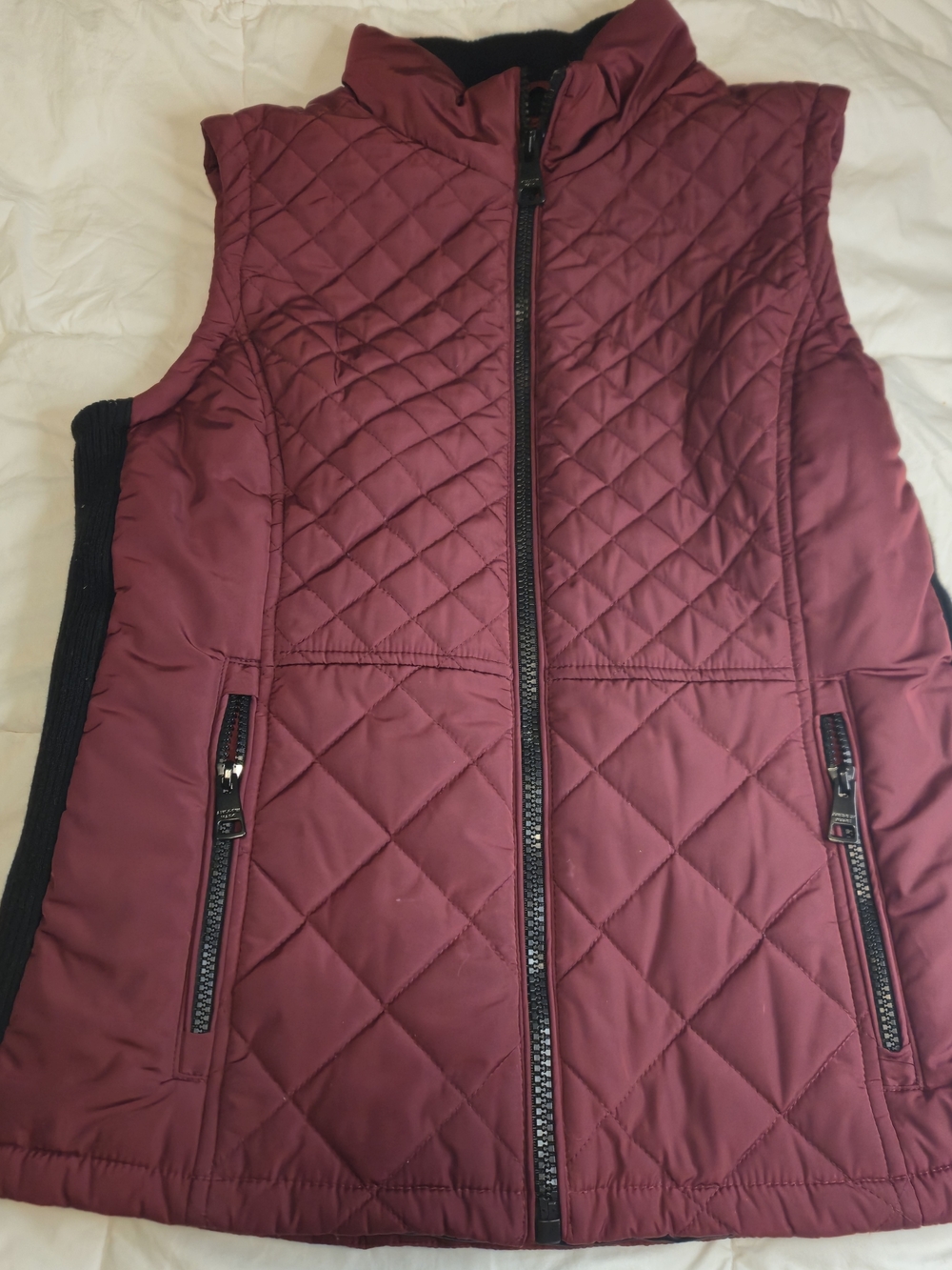 Andrew Marc Quilted Vest in Wine Red
